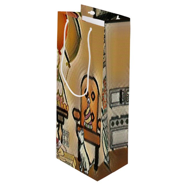 Happy Birthday Art Wine Gift Bag (Front Angled)