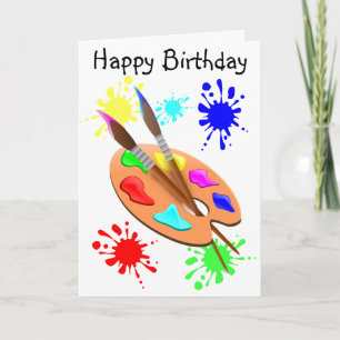 Happy Birthday Artist Palette Card