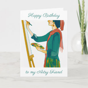 Happy Birthday   Artsy Woman  Card