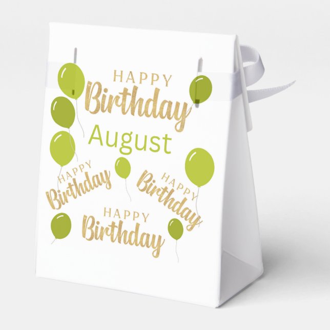 Happy birthday August Birthdays Favour Box (Back Side)