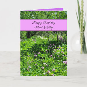 Happy Birthday Aunt Flowers and Stream Holiday Card