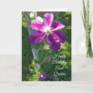 Happy Birthday Aunt Purple Flower Clematis Card