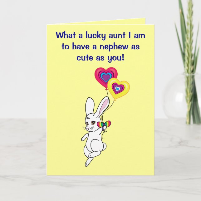 Happy Birthday Aunt to Nephew Card (Front)