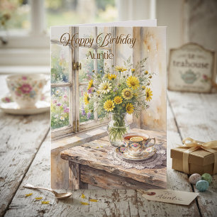 Happy Birthday Auntie Sentimental Floral Card