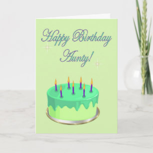 Happy Birthday Aunty Birthday cake wishes Card