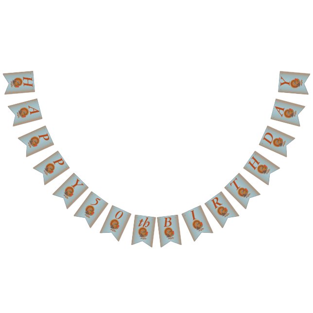 Happy Birthday Autumn Colours Male Turkey Blue Bunting (All)