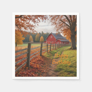 Happy Birthday Autumn Napkin