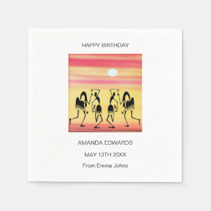Happy Birthday Awesome Break Dance  Napkin