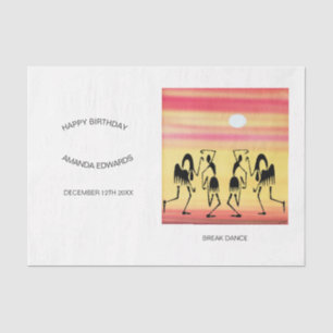Happy Birthday Awesome Break Dance  Tissue Paper