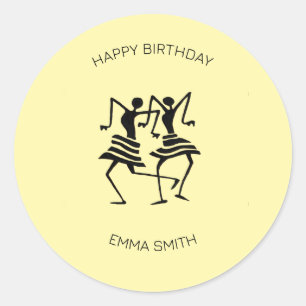 Happy Birthday, Awesome celebration Dance Classic Round Sticker