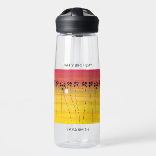 Happy Birthday, Awesome Tropical Sunset Water Bottle