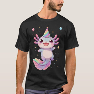 Happy Birthday Axolotl – Whimsical Axolotl Carto T-Shirt