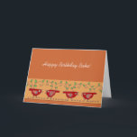 Happy Birthday Baba Ukrainian Birdies Card<br><div class="desc">A border of little birdies inspired from Ukrainian folk art make a colourful border for a birthday card or a card for any occasion. Personalise to your liking.</div>