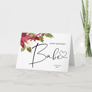 Happy Birthday Babe Christmas Gift for Boyfriend Card