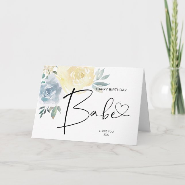 Happy Birthday Babe Gift for Girlfriend Boyfriend Card (Front)