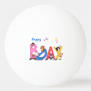 Happy Birthday - Baby Bears Party Celebration Fun  Ping Pong Ball