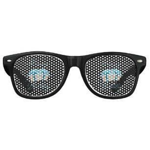 Happy Birthday Baby Blue Party Retro Sunglasses