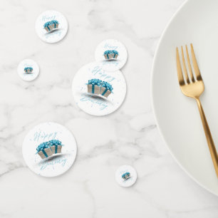 Happy Birthday Baby Blue Table Confetti