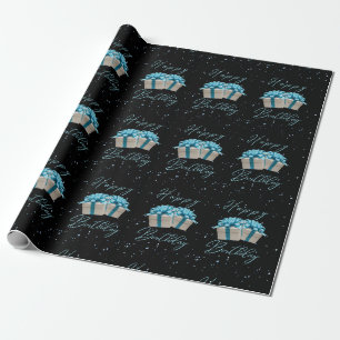 Happy Birthday Baby Blue Wrapping Paper