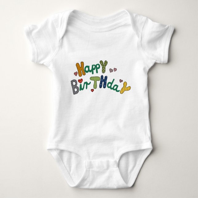 Happy Birthday Baby Bodysuit (Front)