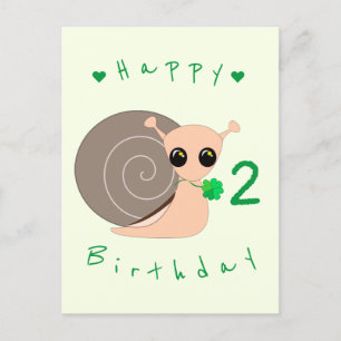 Happy Birthday Baby Card Lucky Snail with Clover