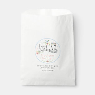 Happy Birthday Baby Cow Floral 1st Birthday Party Favour Bag