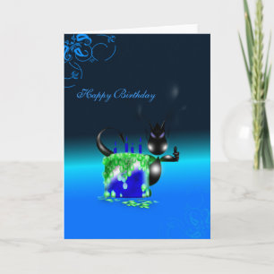 Happy Birthday Baby Dragon Birthday Cake Blue Card