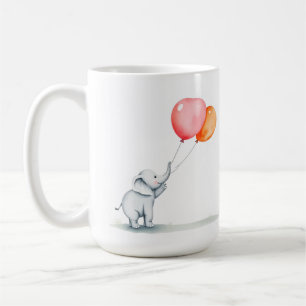 Happy Birthday. baby elephant with balloons Coffee Mug