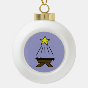 Happy Birthday Baby Jesus Ceramic Ball Christmas Ornament