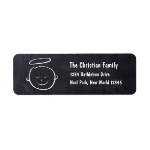 Happy Birthday Baby Jesus - Chalkboard Chalk Return Address Label