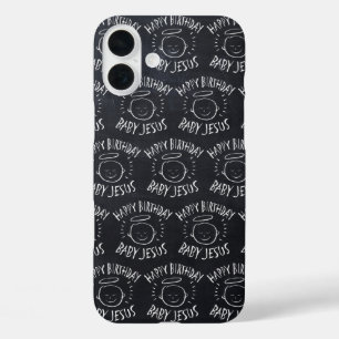Happy Birthday Baby Jesus - Christmas Chalkboard iPhone 16 Plus Case