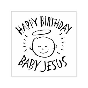 Happy Birthday Baby Jesus - Religious Christmas Self-inking Stamp