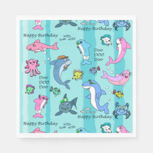 Happy Birthday Baby Shark Doo Doo Doo Party Napkin