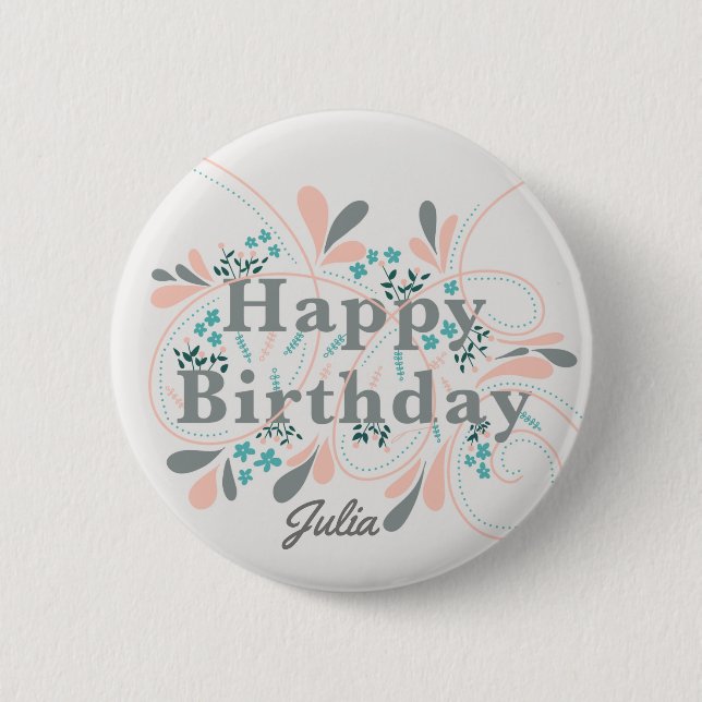 Happy Birthday badge customisable (Front)