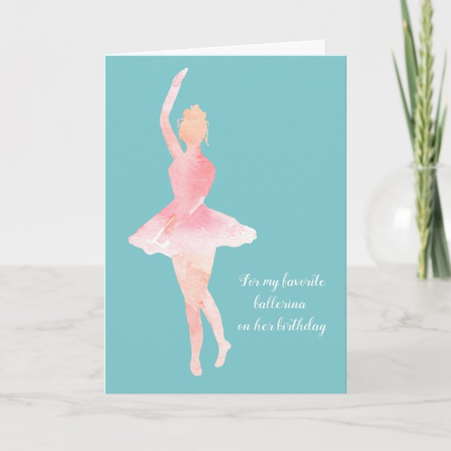 Happy Birthday Ballerina Ballet Shoes Card (Front)