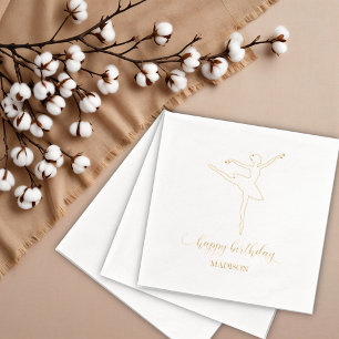 Happy Birthday Ballerina Foil Napkins