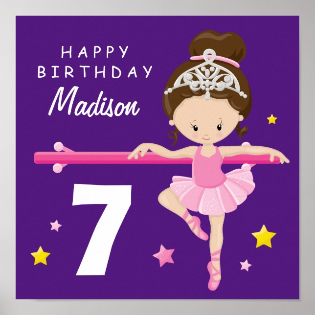 Happy Birthday Ballerina Poster (Front)