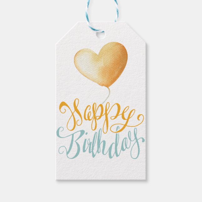 Happy Birthday Balloon Gift Tags (Front)