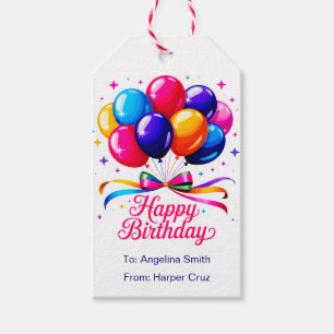 Happy Birthday Balloon Gift Tags