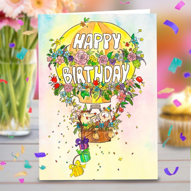 Happy Birthday Balloon greeting card by N. Janes (Creator Uploaded)