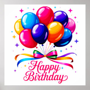 Happy Birthday Balloon Poster