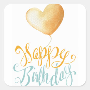 Happy Birthday Balloon Square Sticker