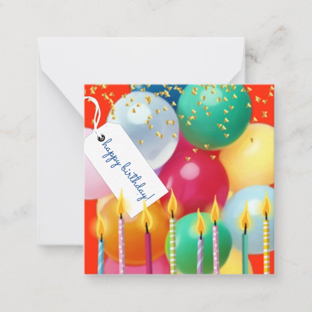 Happy Birthday Balloons and Candles high def. Card (Front)