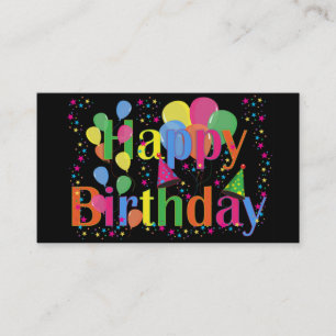 Happy Birthday Balloons Business Cards