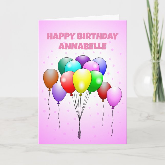 Happy Birthday Balloons Card (Front)