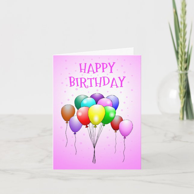 Happy Birthday Balloons Card (Front)