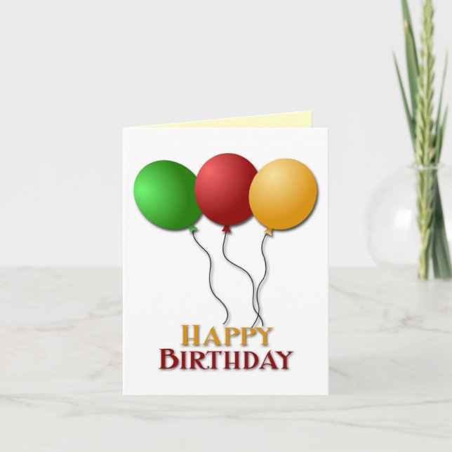 Happy Birthday Balloons Card (Front)