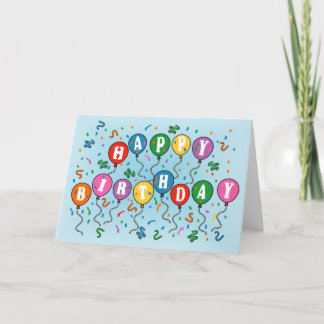 Happy Birthday Balloons Card