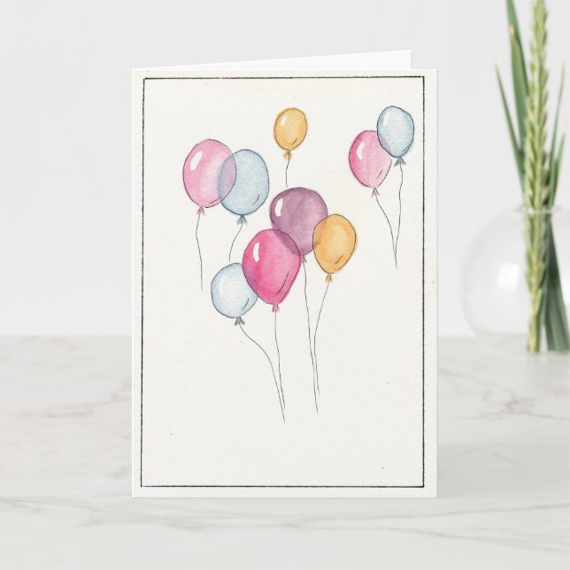Happy Birthday Balloons Card - Great for everyone (Front)