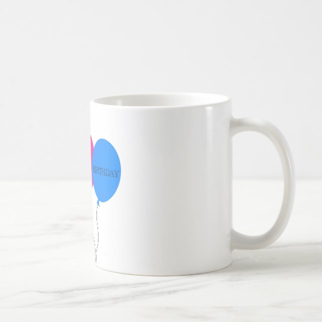 Happy Birthday Balloons Coffee Mug (Right)